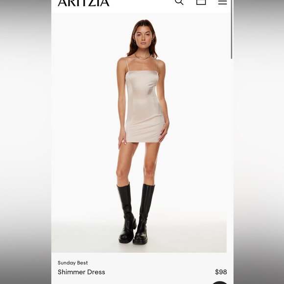 Pink cute silk Aritzia mini dress - Picture 2 of 6